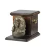 Pudel - Eine Urne für die Asche eines Hundes mit einer Statuette, eine elegante Urne für einen Hund, eine außergewöhnliche Urne mit dem Porträt eines Hundes von der Marke Art-Dog.