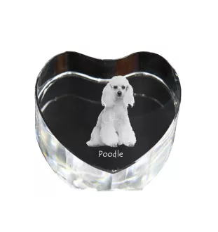 Poodle - a photo of a dog in crystal, crystal heart, unique photo frame from the Art-Dog brand