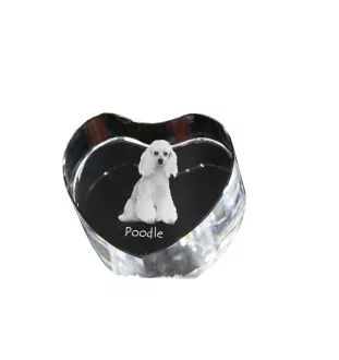 Poodle - a photo of a dog in crystal, crystal heart, unique photo frame from the Art-Dog brand