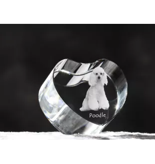Pudel serce kryształowe z psem Art-Dog
