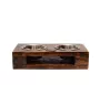 Poodle - wooden stand with bowls for a dog, steel dog bowls, a gift for adopting a dog from the Art-Dog brand