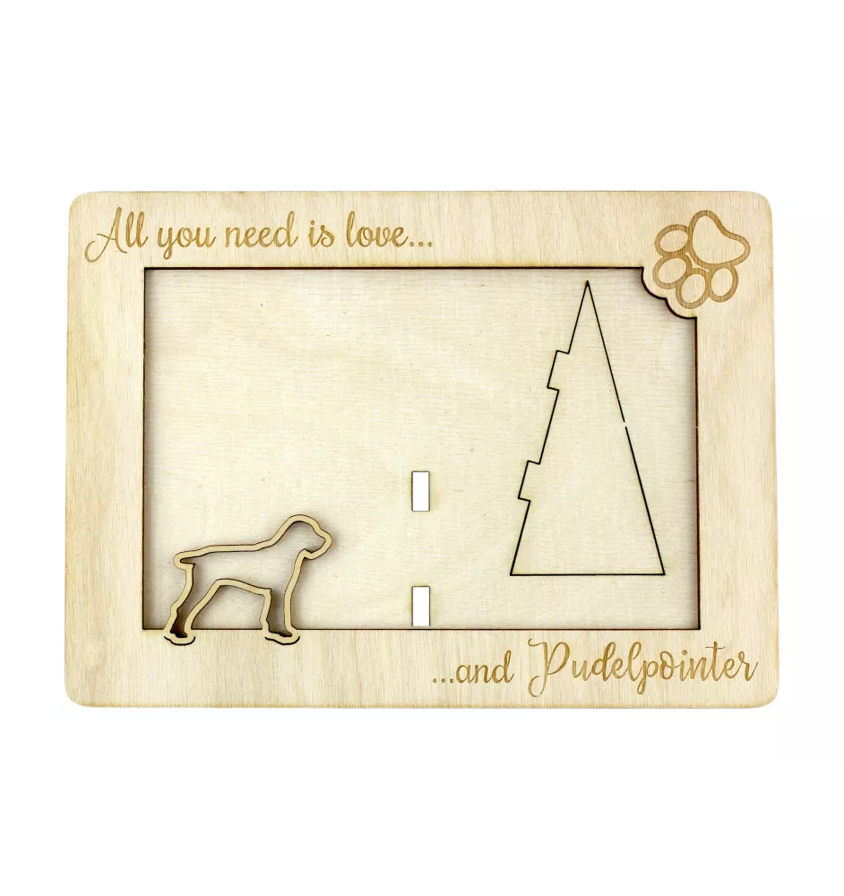 Pudelpointer - Photo frame, engraved wooden frame, a lovely gadget for the dog lover by Art-Dog