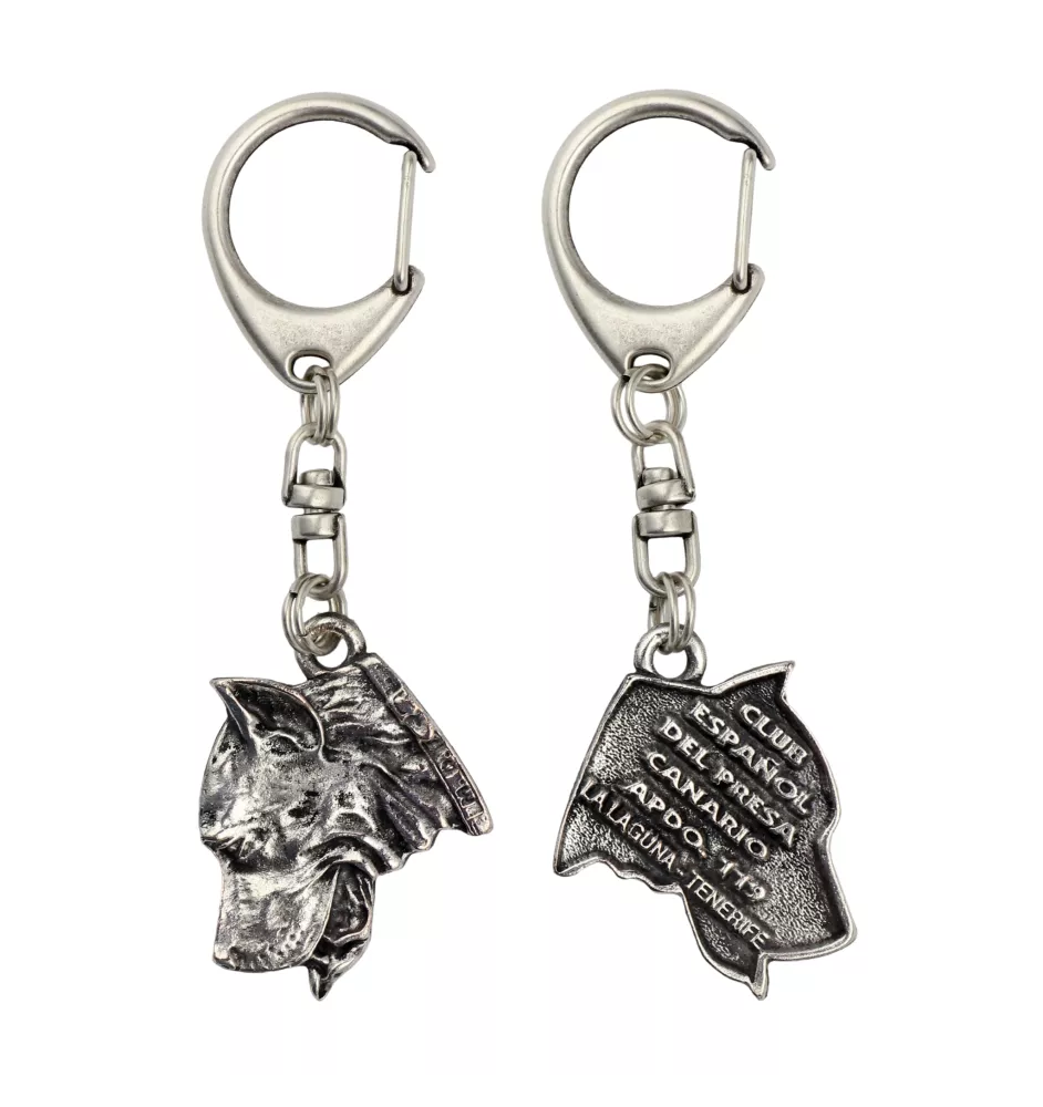 Presa Canario, Dogue des Canaries, Dogo canario I - Porte-clés argenté avec chien, décoration de sac à main, pendentif de sac à dos par la marque Art-Dog