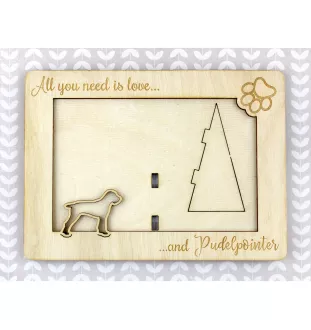 Pudelpointer - Cadre photo, cadre en bois gravé, un joli gadget pour l'amoureux des chiens par Art-Dog