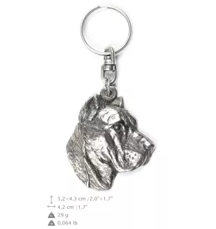 Presa Canario, Dogo Canario, Canary Mastiff - Silver-plated dog pendant, handbag decoration, backpack pendant by Art-Dog brand