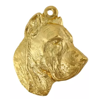 Presa Canario, Dogo Canario, Canary Mastiff - Gilded key ring with dog, handbag decoration, luxury accessory by Art-Dog brand