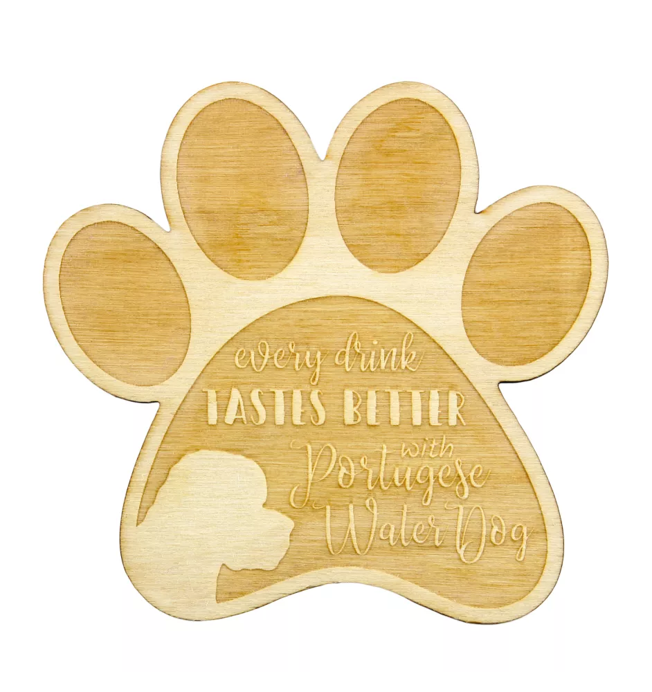 Chien d'eau portugais - Sous-verre mug, sous-verre gravé avec chien, cadeau pour amoureux des chiens par la marque Art-Dog