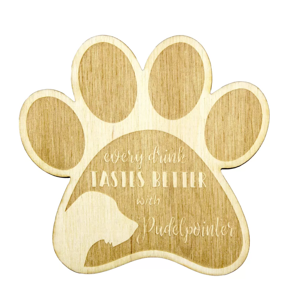 Pudelpointer - Mug coaster, engraved coaster with dog, gift for dog lover by Art-Dog brand