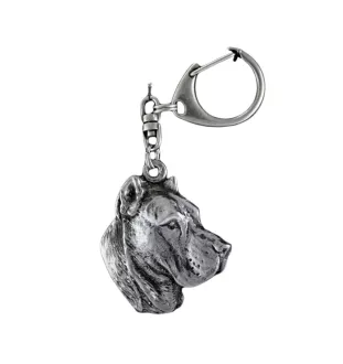 Presa Canario, Kanarische Dogge, Dogo Canario - Versilberter Schlüsselanhänger mit Hund in einer Geschenkbox, Handtaschenschmuck, Rucksackanhänger der Marke Art-Dog