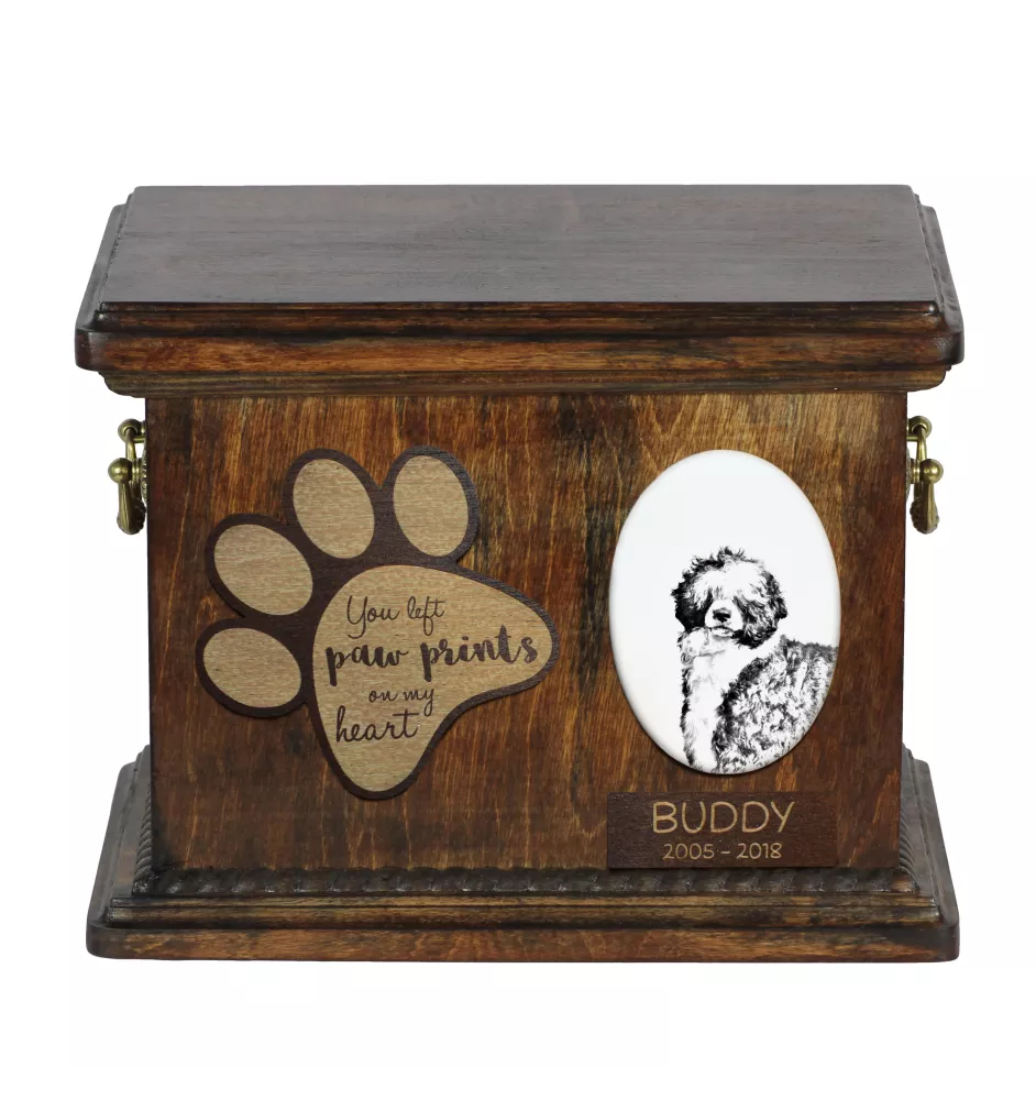 Portuguese Water Dog, Portie, PWD, Water Dog - urn for dog ashes, personalized urn with a photo, dog photo urn by Art-Dog