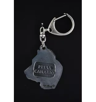 Presa Canario, Dogue des Canaries, Dogo canario - Porte-clés argenté avec un chien dans une boîte cadeau, décoration de sac à main, pendentif de sac à dos par la marque Art-Dog