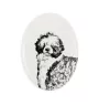 Portugiesischer Wasserhund - Gedenktafel mit einem Foto eines Hundes, Grabplatte mit Druck, personalisierte ovale Platte der Marke Art-Dog