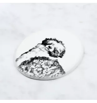 Portugiesischer Wasserhund - Gedenktafel mit einem Foto eines Hundes, Grabplatte mit Druck, personalisierte ovale Platte der Marke Art-Dog
