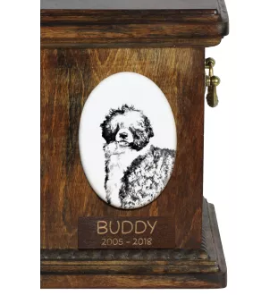 Chien d'eau portugais - une plaque commémorative avec une photo de chien, une plaque funéraire avec une impression, une plaque ovale personnalisée de la marque Art-Dog