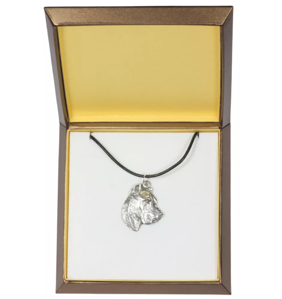 Presa Canario, Dogue des Canaries, Dogo canario - Collier de chien dans une boîte cadeau, médaillon argenté pour fan de chien, pendentif remarquable de la marque Art-Dog