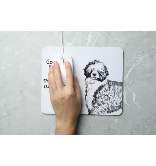Portuguese Water Dog, Portie, PWD, Water Dog - mouse pad with print, personalized dog-themed mouse pad, unique gadget for an office worker by Art-Dog brand