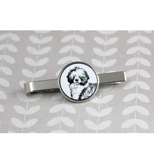 Portugiesischer Wasserhund - Krawattenklammer mit Hund, personalisierter Krawattenclip, einzigartiges Geschenk für Männer von der Marke Art-Dog
