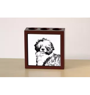 Chien d'eau portugais - porte-stylo avec chien, organiseur de bureau avec impression, décoration de bureau personnalisée de la marque Art-Dog