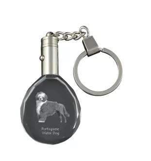Portugiesischer Wasserhund - Anhänger mit einem Foto eines Hundes, Schlüsselanhänger aus Kristall in einer Geschenkbox, ein einzigartiges Geschenk von Art-Dog