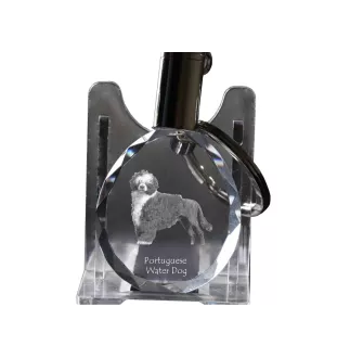 Portugiesischer Wasserhund - Anhänger mit einem Foto eines Hundes, Schlüsselanhänger aus Kristall in einer Geschenkbox, ein einzigartiges Geschenk von Art-Dog