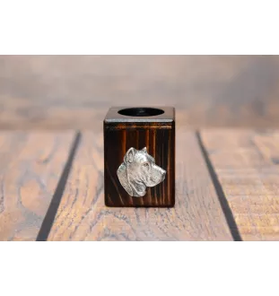 Presa Canario, Dogue des Canaries, Dogo canario - bougeoir en bois avec un chien, un souvenir unique après la perte d'un chien, une œuvre artisanale de la marque Art-Dog
