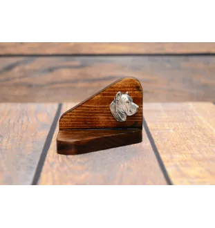 Presa Canario, Dogue des Canaries, Dogo canario - bougeoir en bois avec un chien, support pour bougie chauffe-plat, lieu de mémoire pour chien de la marque Art-Dog