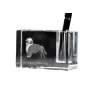 Chien d'eau portugais - Porte-stylos, organiseur en cristal avec photo de chien, décoration de bureau unique par la marque Art-Dog