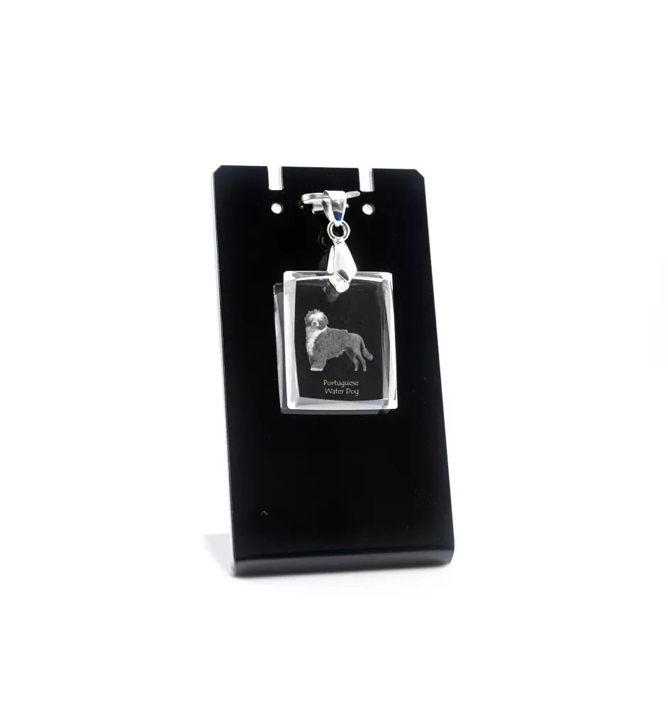 Portugiesischer Wasserhund - Kristallanhänger für Hunde, Foto-Halskette, einzigartiger Schmuck von Art-Dog