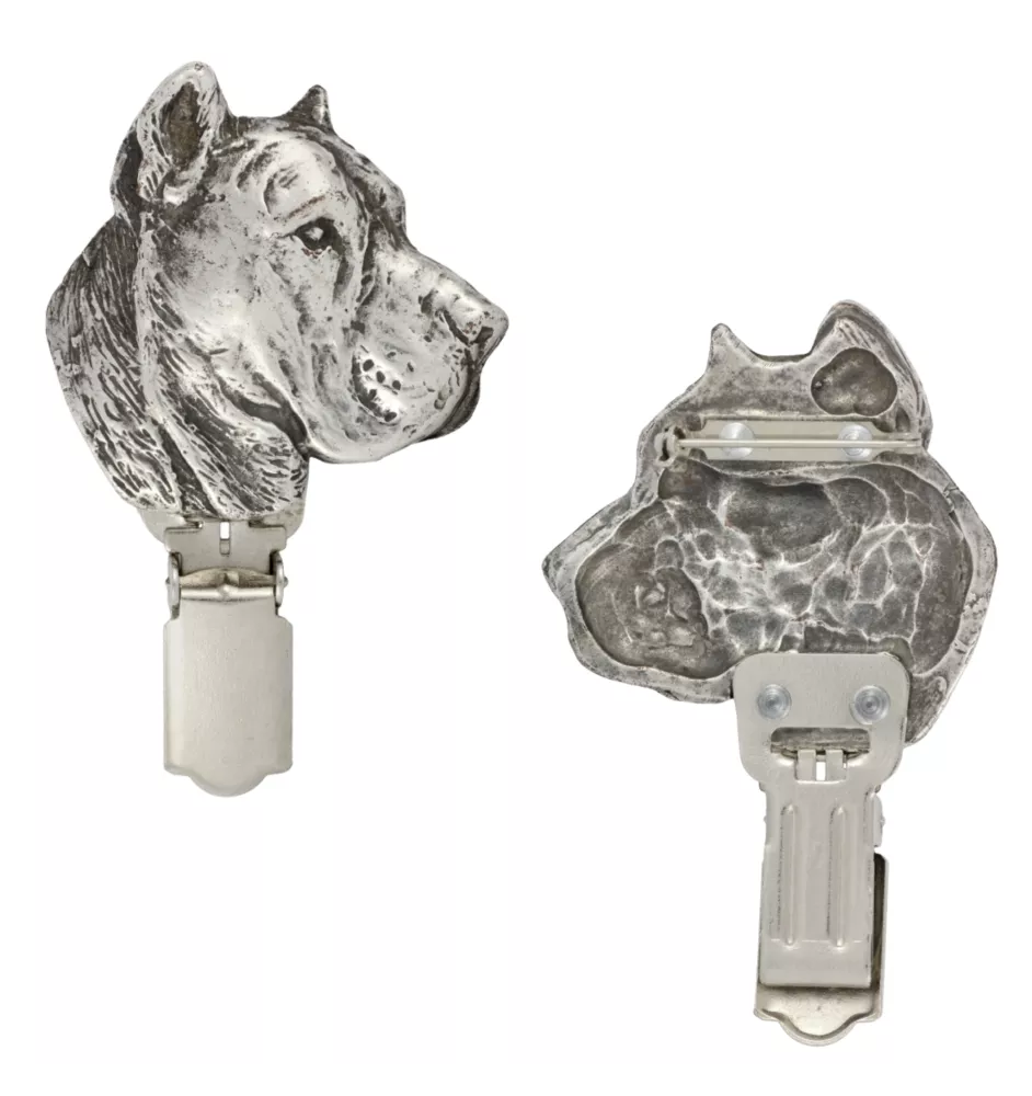Presa Canario, Dogue des Canaries, Dogo canario - broche avec pince, support pour numéro de départ, épingle argentée pour exposition de chiens de la marque Art-Dog