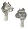 Presa Canario, Dogo Canario, Canary Mastiff - brooch with a clip, holder for a start number, silver-plated dog show pin from the Art-Dog brand