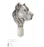 Presa Canario, Kanarische Dogge, Dogo Canario - Brosche mit Clip, Startnummernhalter, versilberte Anstecknadel für Hundeausstellungen der Marke Art-Dog