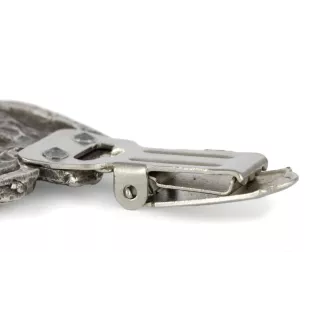 Presa Canario, Dogo Canario, Canary Mastiff - brooch with a clip, holder for a start number, silver-plated dog show pin from the Art-Dog brand