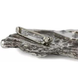 Presa Canario, Kanarische Dogge, Dogo Canario - Brosche mit Clip, Startnummernhalter, versilberte Anstecknadel für Hundeausstellungen der Marke Art-Dog