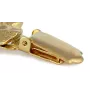 Presa Canario, Dogo Canario, Canary Mastiff - brooch with a clip, gold-plated holder for a race number, elegant dog show pin from Art-Dog brand