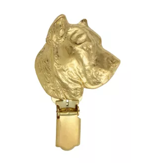 Presa Canario, Dogue des Canaries, Dogo canario - broche avec pince, support doré pour numéro de départ, cadeau pour exposition de chiens de la marque Art-Dog