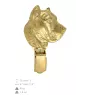 Presa Canario, Kanarische Dogge, Dogo Canario - Brosche mit Clip, vergoldeter Startnummernhalter, Geschenk für Hundeausstellung der Marke Art-Dog