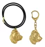 Presa Canario, Dogo Canario, Canary Mastiff - keychain and necklace with a dog in a box, high-quality gold-plated product, Art-Dog brand