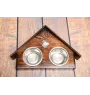 Presa Canario, Dogo Canario, Canary Mastiff - wooden stand with bowls for a dog, decorative dog bowls, a gift for adopting a dog from the Art-Dog brand