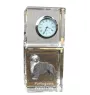Portuguese Water Dog, Portie, PWD, Water Dog - crystal clock with a photo, a photo of a dog in crystal, personalized desk clock by Art-Dog brand
