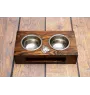 Presa Canario, Dogo Canario, Canary Mastiff - wooden stand with bowls for a dog, steel dog bowls, a gift for adopting a dog from the Art-Dog brand
