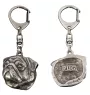 Pug II - Silver-plated key ring with dog, handbag decoration, backpack pendant by Art-Dog brand