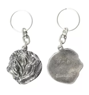 Pug I - Silver-plated dog pendant, handbag decoration, backpack pendant by Art-Dog brand