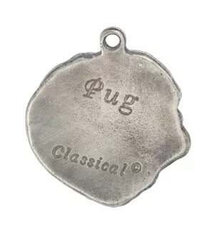 Pug I - Silver-plated dog pendant, handbag decoration, backpack pendant by Art-Dog brand