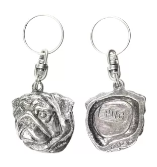 Carlin, Pug, Mops II - Pendentif chien argenté, décoration de sac à main, pendentif sac à dos par la marque Art-Dog