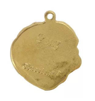 Mops, Pug, Carlin, Carlino, Doguillo I - Vergoldeter Schlüsselanhänger mit Hund, Handtaschenschmuck, Luxus-Accessoire der Marke Art-Dog