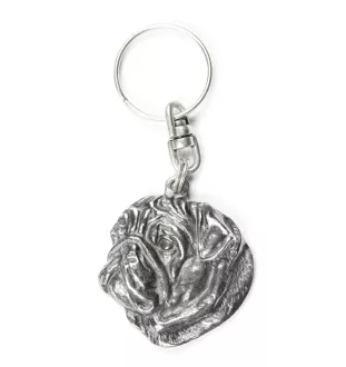 Mops, Pug, Carlin, Carlino, Doguillo I - Versilberter Anhänger mit einem Hund in einer dekorativen Box, Handtaschenschmuck, Rucksackanhänger der Marke Art-Dog