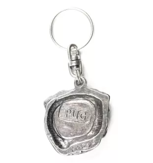 Pug II - Silver-plated pendant with a dog in a decorative box, handbag decoration, backpack pendant by Art-Dog brand