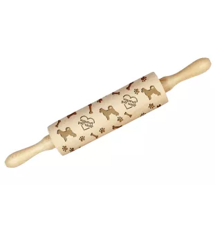 Portuguese Water Dog, Portie, PWD, Water Dog - rolling pin with a dog, decorating cookies with a rolling pin in patterns, a gift for the ceramicist of the Art-Dog brand