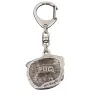 Pug II - Silver-plated key ring with a dog in a gift box, handbag decoration, backpack pendant by Art-Dog brand