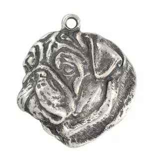 Pug I - Necklace with dog, silver-plated pendant for dog fan, unique jewelry by Art-Dog brand